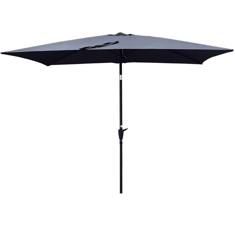 Parasol de marché rectangulaire à levier à manivelle 108 po x 72 po Clymer, Anthracite