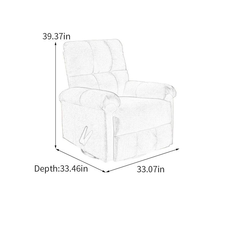 Ergonomic Chenille Recliner with Carbon steel base, Green