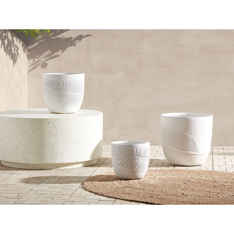 Aneyah Pot Planter, 40cm H x 42cm W x 42cm D, White
