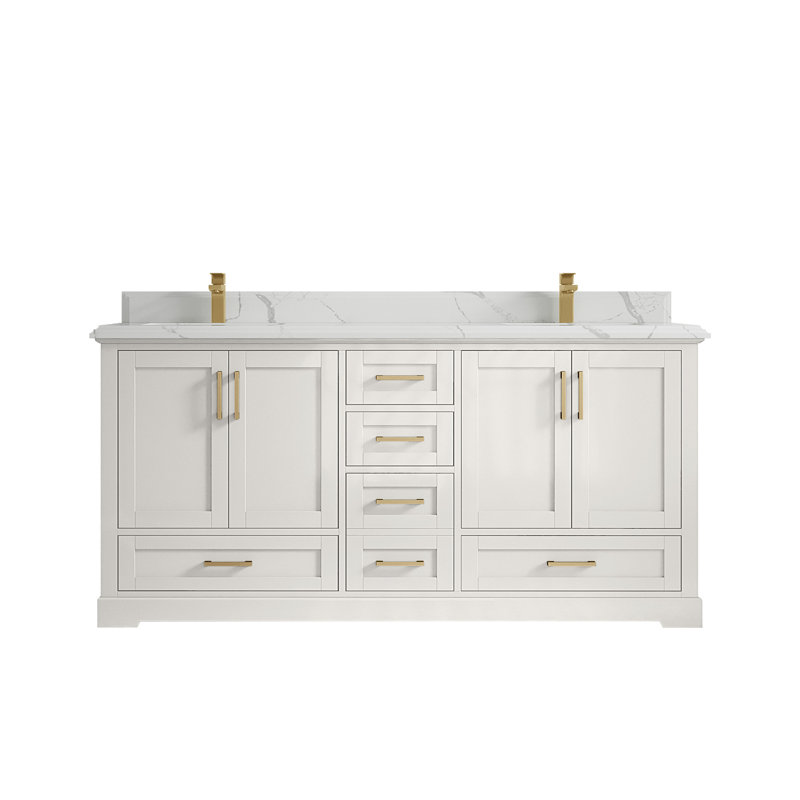 Boston 72 po X P 22 po Meuble-lavabo double en albâtre