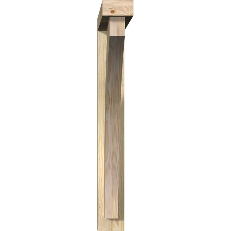 Thorton Block Bracket with Offset Brace, 4"W Douglas Fir (Rough Sawn), 32 x 24