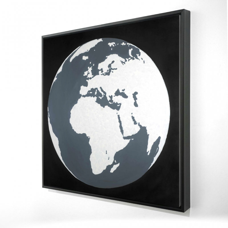 Toile d'astronomie scénique de la Terre | Décoration encadrée bleue