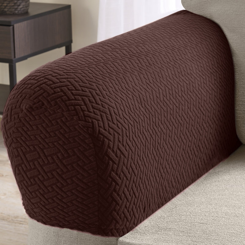 Housse pour coussin en T avec accoudoirs, Polyester à 100 % de couleur chocolat