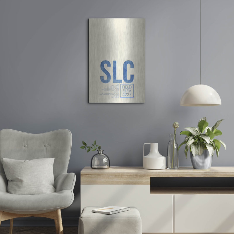 «SLC ATC» par O8, art mural en métal, 16 po x 24 po, H 24 po x l 16 po