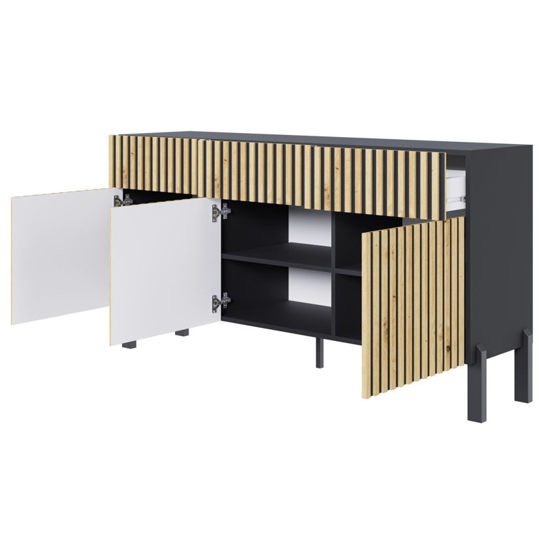 154cm Sideboard, Black