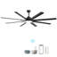 Ventilateurs de plafond modernes de 72 pouces avec télécommande intelligente et moteur à courant continu 6 vitesses pour le salon