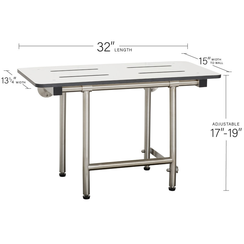 Banc de transfert blanc avec pieds Seachrome