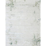 High-Quality Hand-Knotted Ivory And Light Green Area Rug