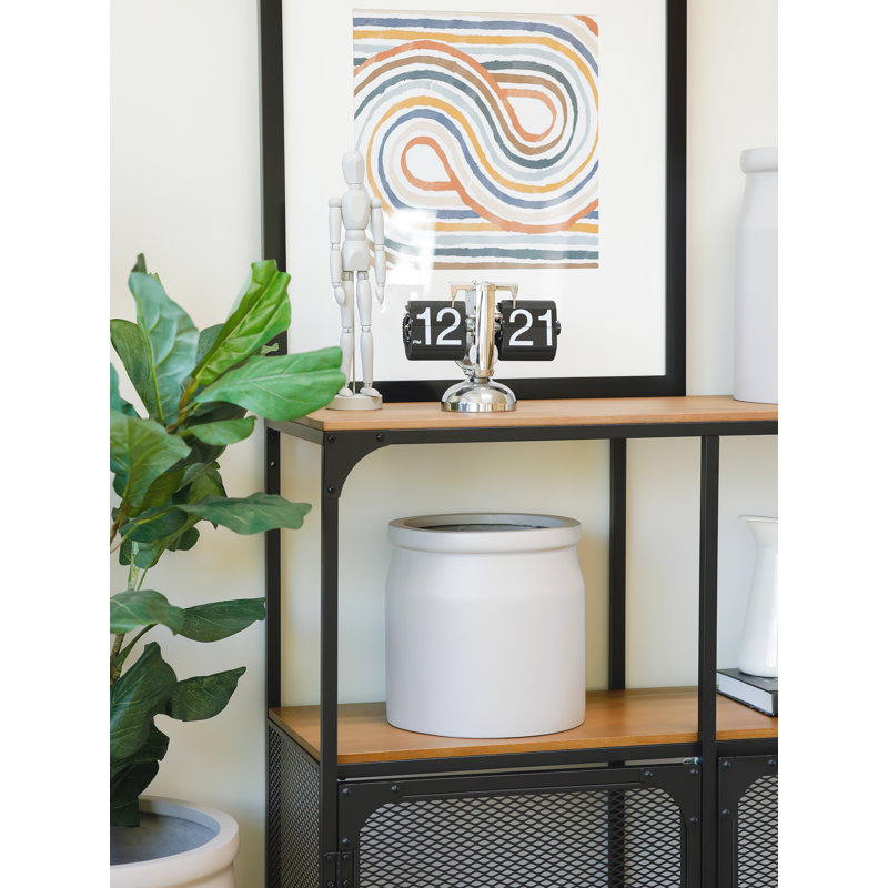 Pot de fleurs en fibre de pierre, H 10,25 po x l 10 po x P 10 po, Gris crème