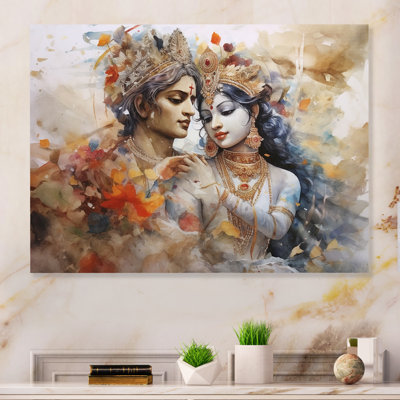 " Hinduism Dry Watercolor Divine Wedding "