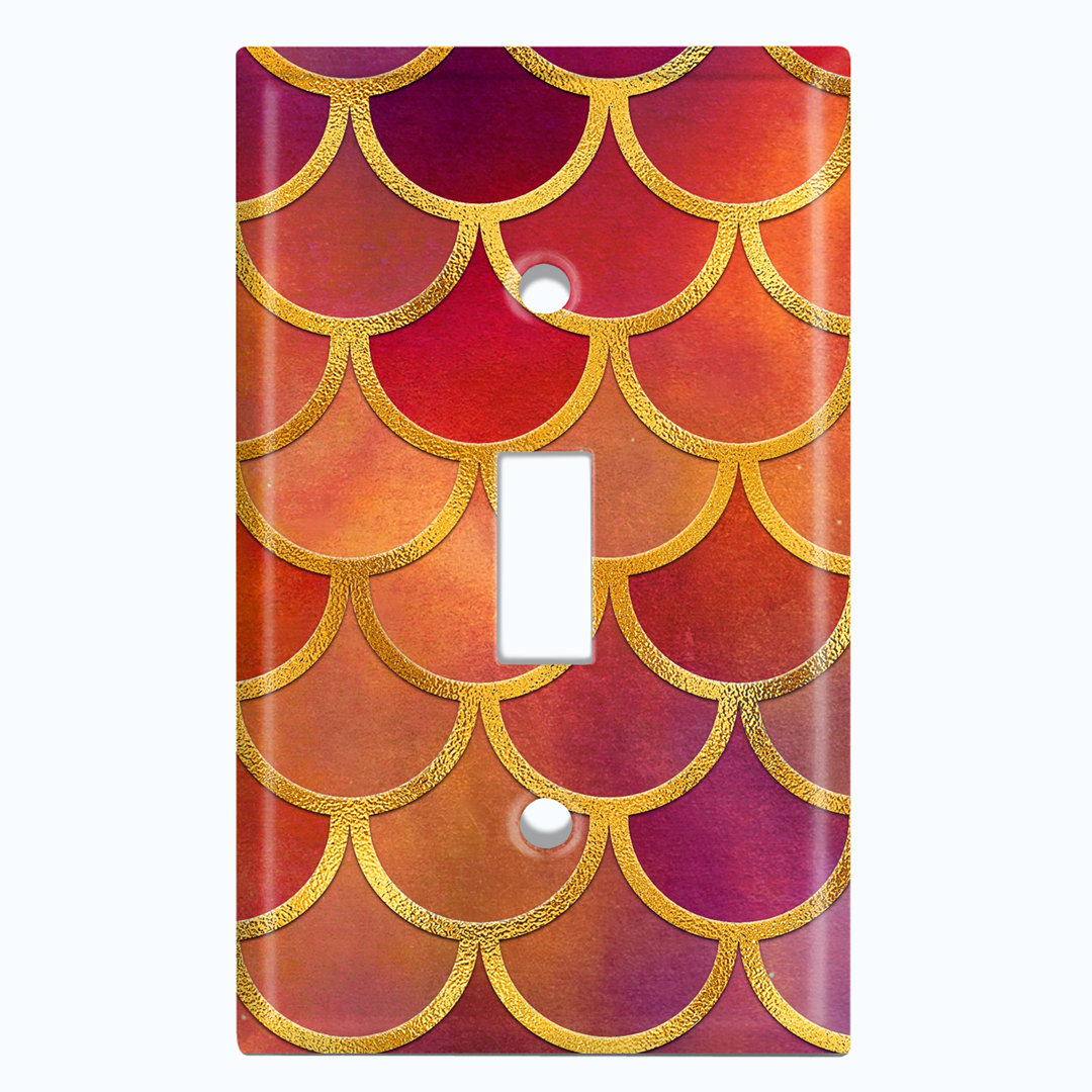 Patterned 1 - Gang Toggle Light Switch Standard Wall Plate WorldAcc 