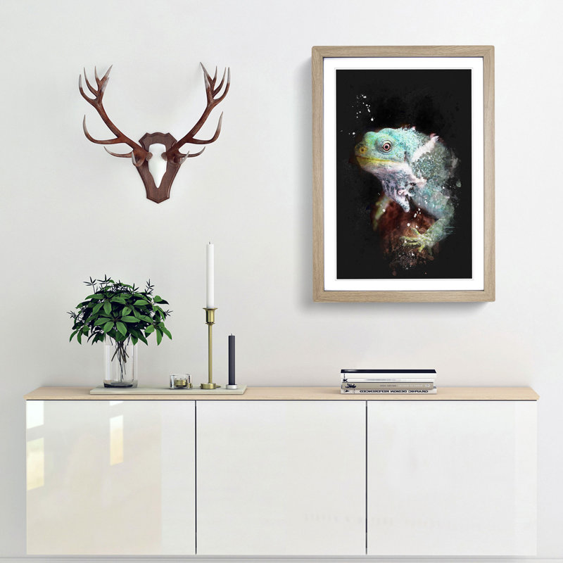 Fiji Iguana - Framed Print, Oak Framed, 33cm H x 24cm W x 2cm D