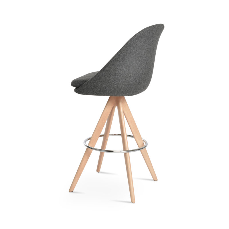 Tabouret pivotant Avanos Pyramid, Brun, Gris foncé, Tabouret de comptoir (siège d'une hauteur de 23,2