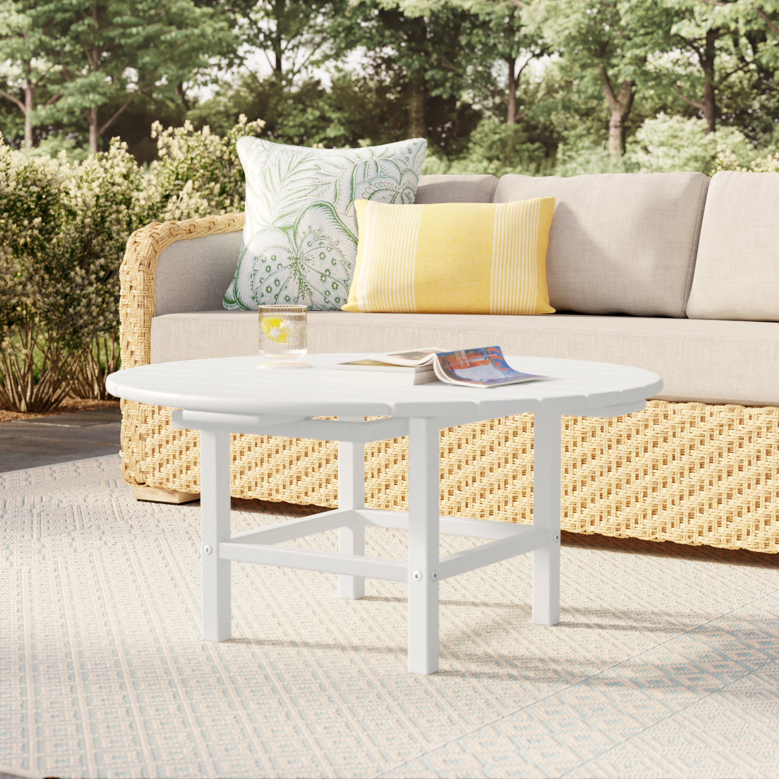 POLYWOOD Round 37" Conversation Table, White