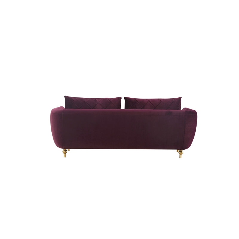 Sipario Vita Velvet Sofa, Burgundy