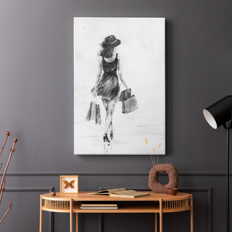 Jour de magasinage I -Galerie enveloppée Cavas, H 18 po x l 12 po