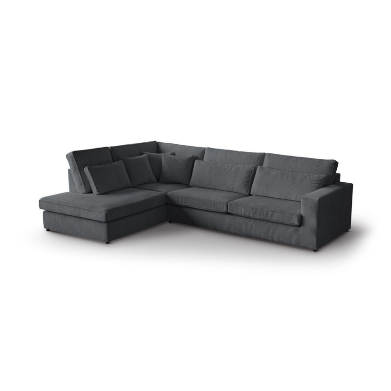 Preslea 6 Seater Sofa & Chaise, Left Hand Facing, Grey