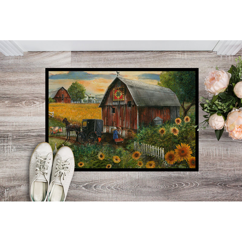 Paillasson d’extérieur antidérapant tournesol Country Paradise, Rectangle 2 pi x 3 pi