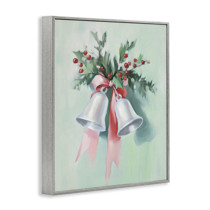 Giclée encadrée de festive clochettes d'argent, design par Arlington Prints, H 20 po x l 16 po, Estampe numérique Farmhouse
