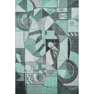 Premium Machine Washable Lubbers AMF1758 Abstract Rug