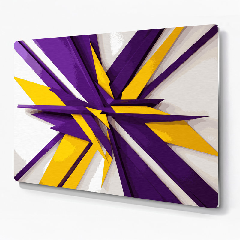 «Geometric Abstraction 38», art mural en métal mauve, H 12 po x l 18 po