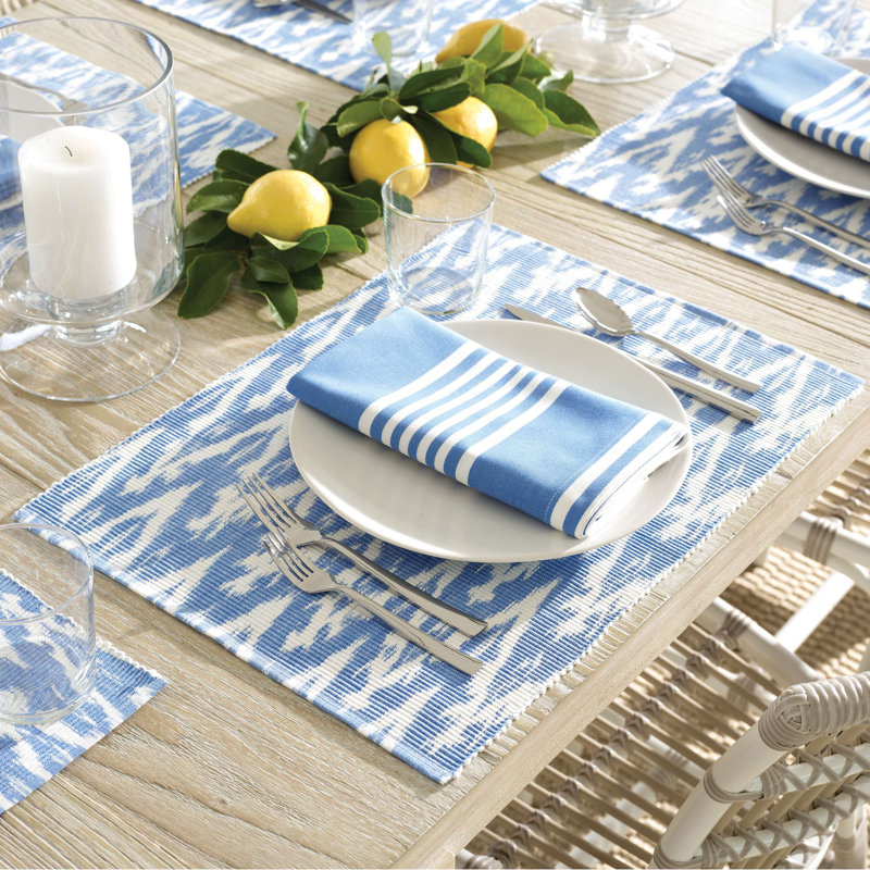 Bistro Stripe Placemat, French Blue