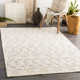 Tribeca Geometric Handmade Flatweave Wool Blue/Cream Area Rug