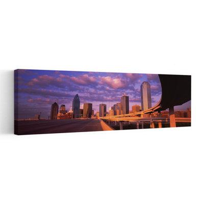 Gratte-ciels dans une ville, Dallas, Texas, États-Unis, art contemporain abstrait, art mural de la ville