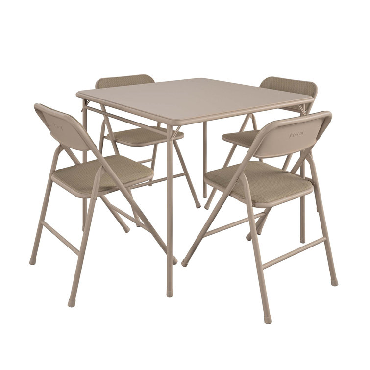 COSCO 5-Piece Folding Fabric Dining Set & 34" Vinyl Card Table