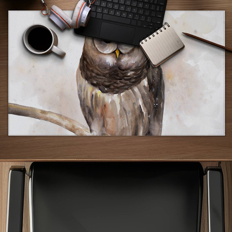 Barred owl - 14.00"x24.25" Desk mat