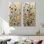Delicate Wildflower Wall – Red Botanical Metal Wall Art Set of 2 Prints