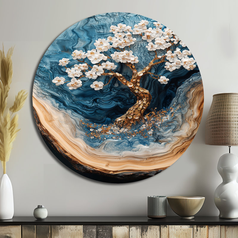 Kavonna II - Décoration murale traditionnelle en métal blanc, H 16 po x l 16 po