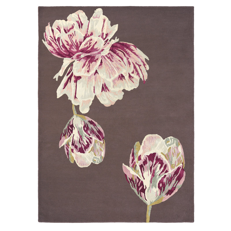 Hand Tufted Area Rug in Aubergine, Rectangle 5'7" x 7'10"
