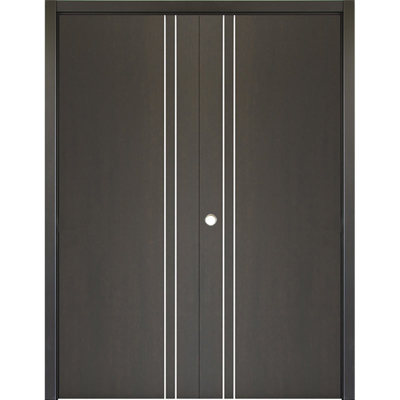 Double porte intérieure stratifiée HG-002V, Bois d'aloès clair, 48 po x 96 po, Droite / vers l'intérieur