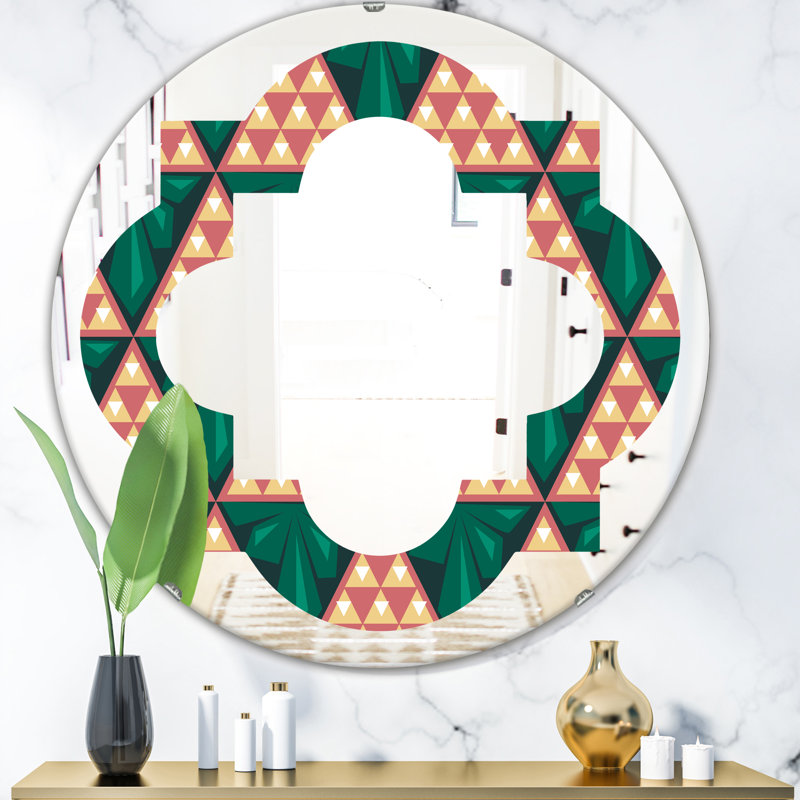 Miroir mural éclectique Quatrefoil, H 24 po x l 24 po