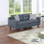 Ensemble de canapé 2 pièces en polyfibre gris moderne - canapé et causeuse, coussins, coussins touffetés, confortable-1502327469