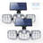 2 PCS Solar Motion Sensor Lights 138 LED 1000LM Wireless LED 3 Adjustable Head Wide Angle Illuminate