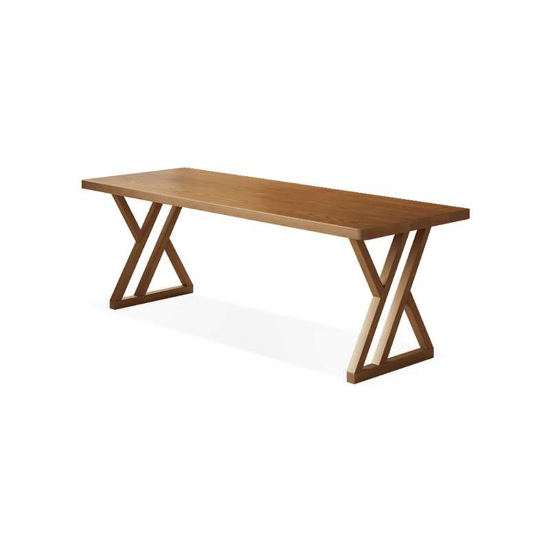 Bureau rectangulaire en bois massif noyer clair, H 29,53 po x l 62,99 po x P 27,56 po
