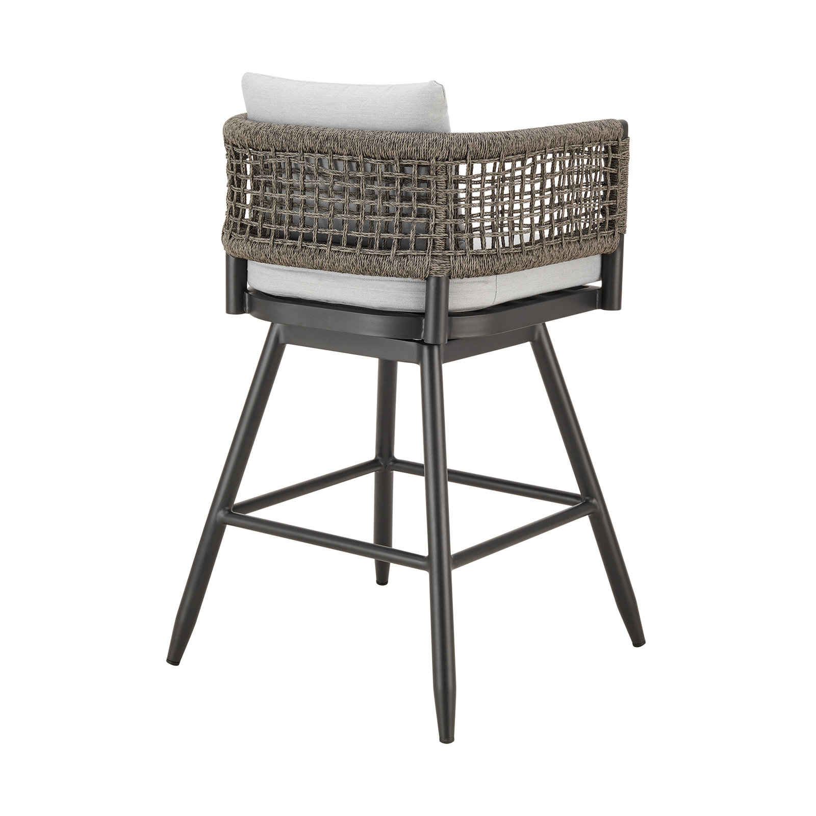 Haimes Metal Outdoor Bar Stool with Cushion, 30"