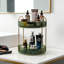 Organisateur de maquillage rotatif à 360 degrés pour meuble-lavabo - Rangement de cosmétiques à grande capacité à 2 niveaux avec plateaux en ABS robuste et base en acier allié, comptoir peu encombrant et présentoir à parfums-1124830315