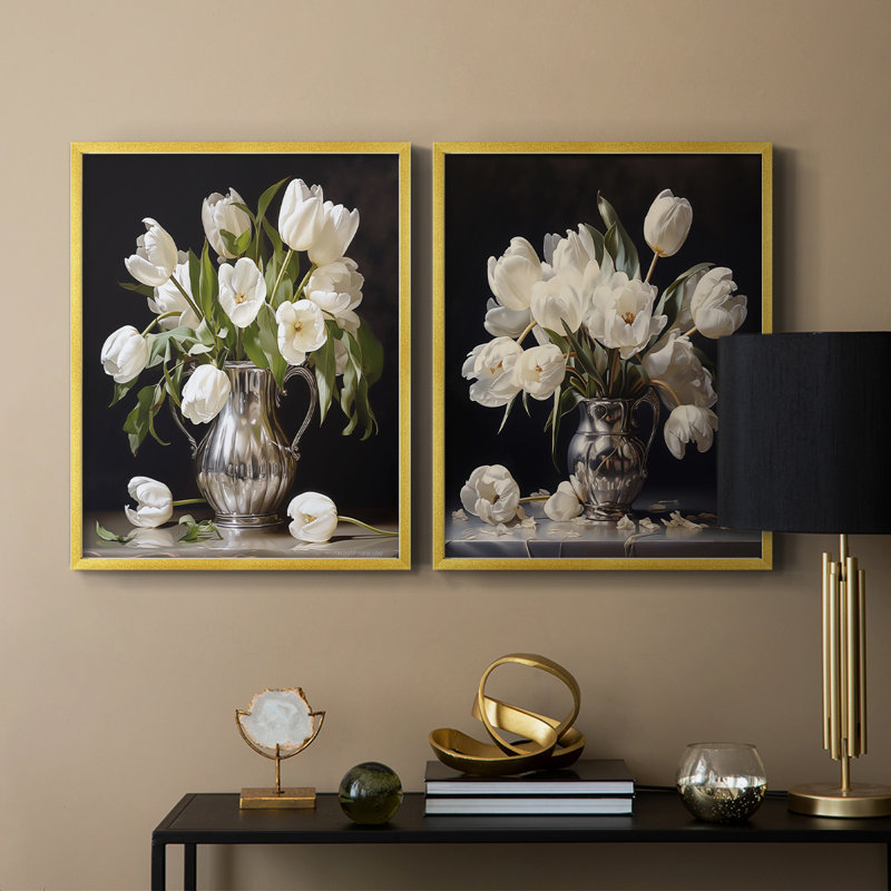 Série FLORAL DCCD - reproduction encadrée de qualité supérieure - prête à être accrochée - aucun clou requis - aucun clou requis