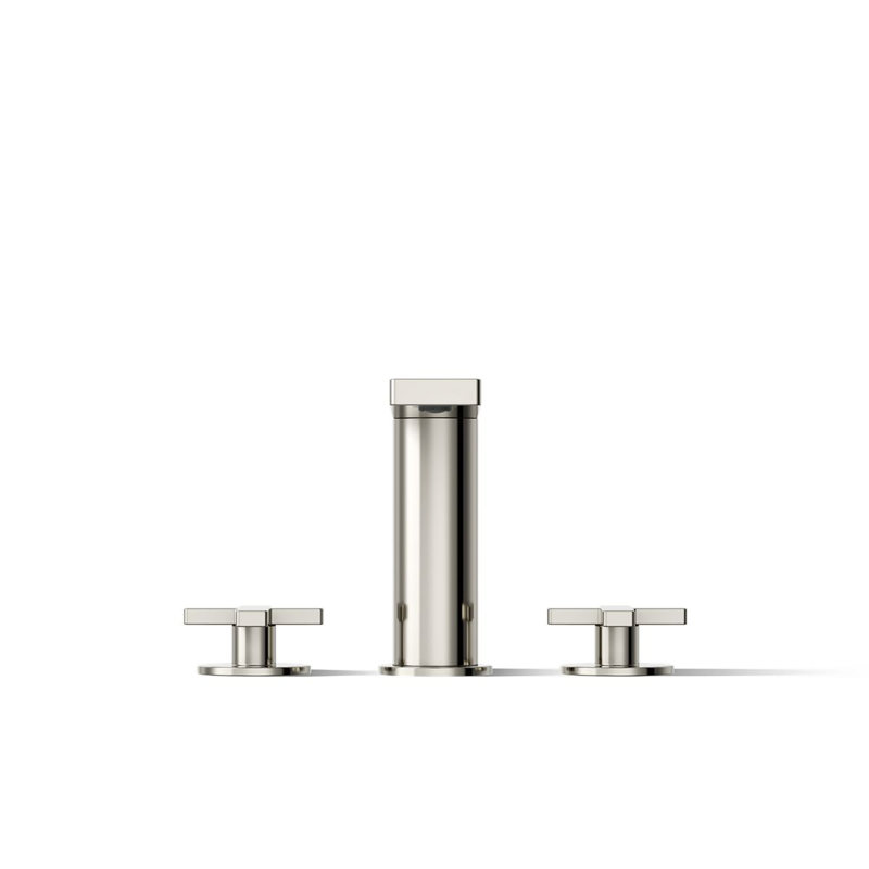 Composed Deck-Mount Bath Faucet With Cross Handles, Vibrant Polished Nickel