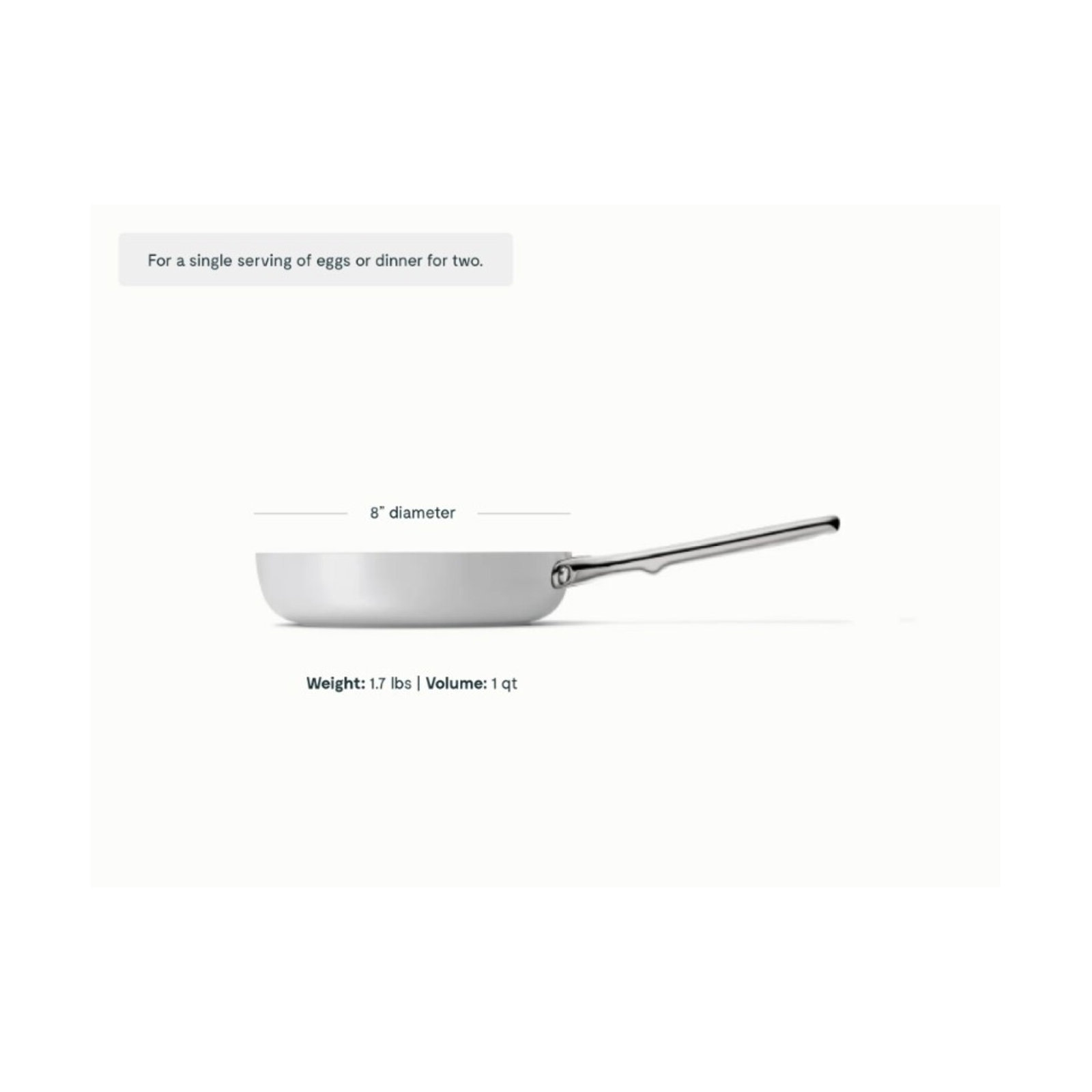 Caraway Nonstick Ceramic Fry Pan, 8", Gray