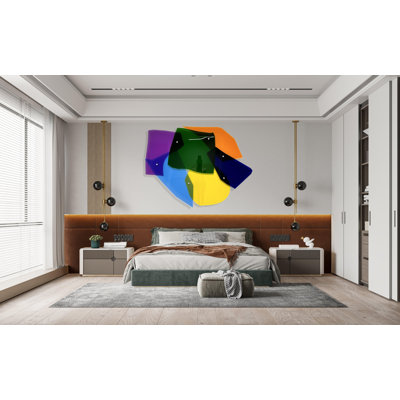 Multicolor Abstract Acrylic Wall Sculpture - Transparent Design