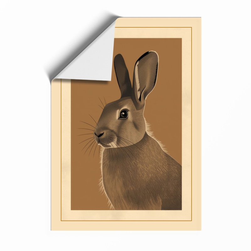 Alert Rabbit Rustic - Print, Unframed, A3 - 42.0 x 29.7 cm