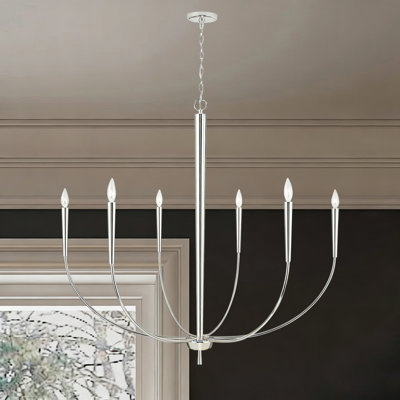 34in 6-light Luxury Dimmable Candelabra Chandeliert,classic/tradtional