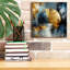  «Golden Circle Abstract 1» par Rey Klimt, art mural sur toile, 12 po x 12 po