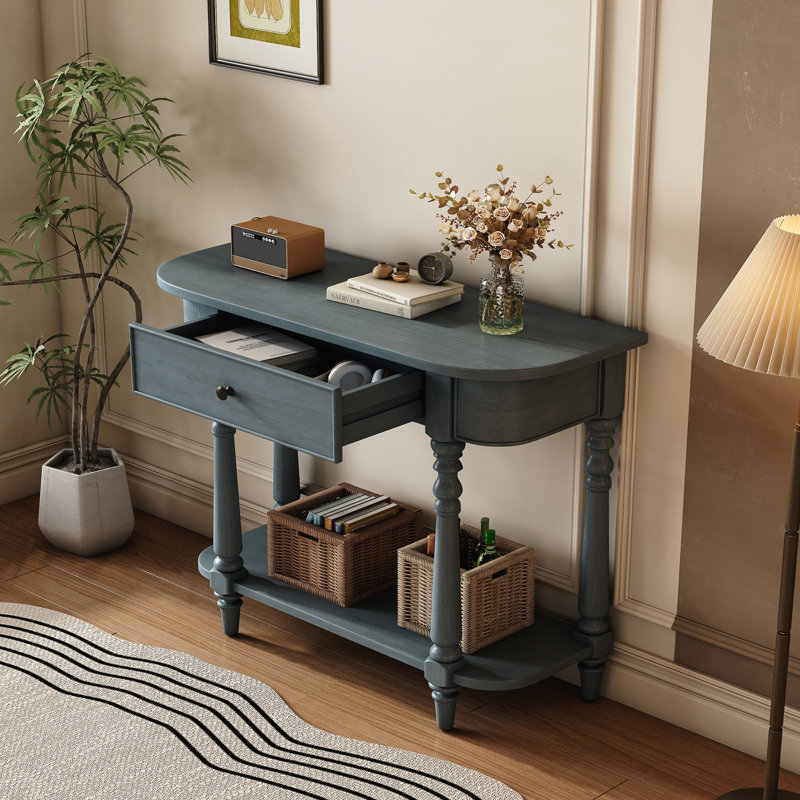 Console étroite avec coin incurvé, Marine