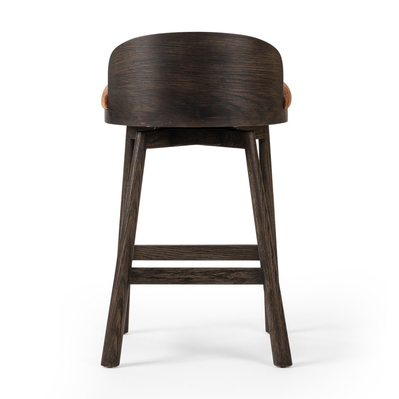 Cloris Swivel Stool-Altair Sienna-Counter & Bar, Altair Sienna Polyester, Warm Oak, Counter Stool (26.97" Seat Height)