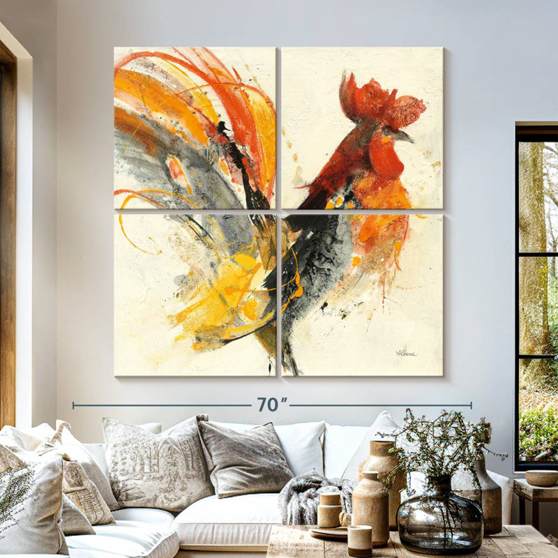 Brampt Festive Rooster I, 57" H x 57" W